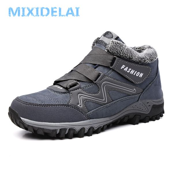 

mixidelai with plush warm snow casual winter work shoes men footwear fashion ankle boots 39-44 mx190819, Black