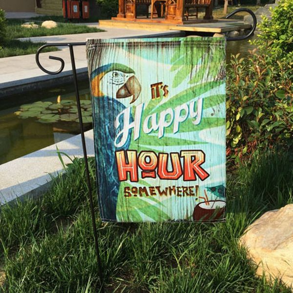 

12x18 дюймов spring parrot happy hour garden flag мини-ярд баннер показать главная decorationssleeve на вершине для вас, чтобы поставить его