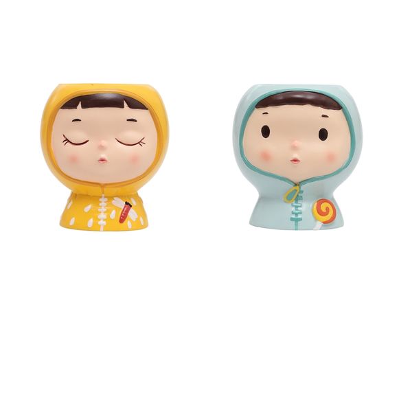 

2x mini planter pot herbs flowers planter office for indoor outdoor