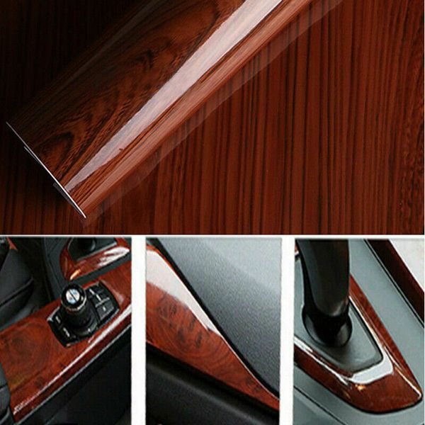 2019 2x Fashion 1m High Glossy Wood Grain Car Interior Diy Vinyl Sticker Decal Wrap Film Automobiles Accessories Car Sticker From Autopartsvendor