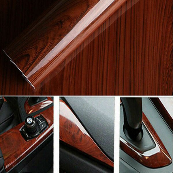 2019 2x Fashion 1m High Glossy Wood Grain Car Interior Diy Vinyl Sticker Decal Wrap Film Automobiles Accessories Car Sticker From Autopartsvendor