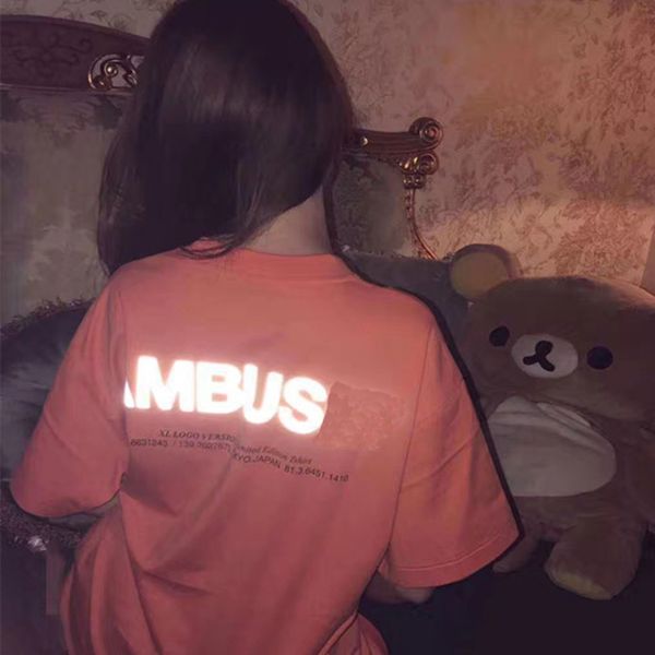 

ambush mens designer ambush t shirt short-sleeved glowing letters t-shirt hip-hop loose casual printing rap fashion brand, White;black