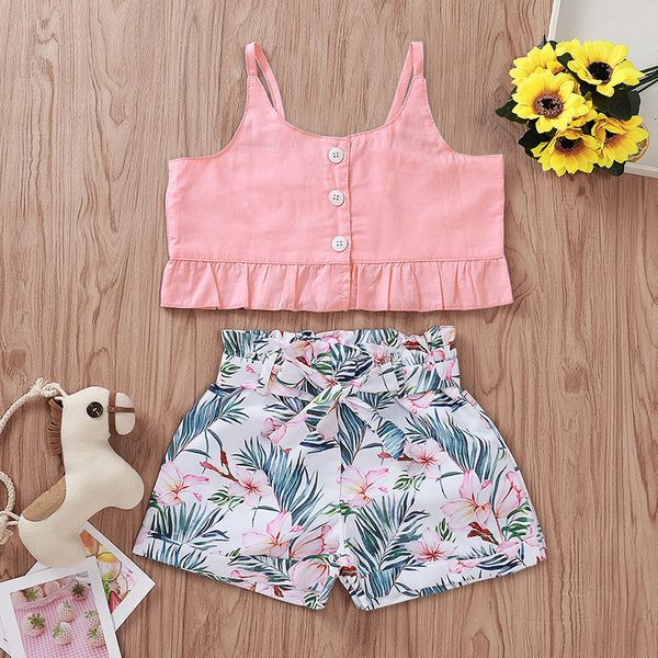 

девушка sling vest эпикировка твердая листьев лотоса tops печати лук sash шорты двухсекционный set детская повседневная одежда девочки девуш, White
