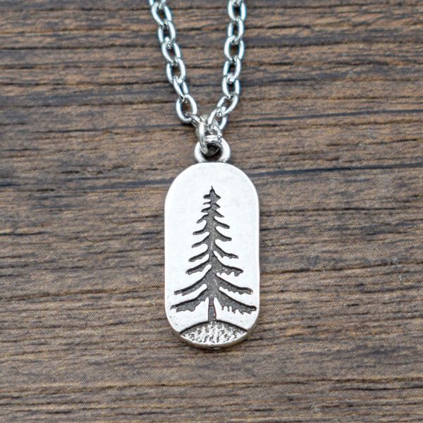 

pine tree necklace winter onley one tree winter necklace 1pcs, Silver