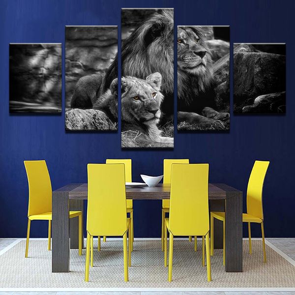 

5panels wall art painting on canvas stretched and framed prints about landscape, animal, food for wall decoration