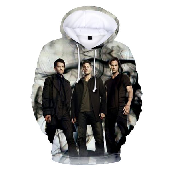 

aikooki 3d supernatural hoodies men/women fashion casual hip hop hoodie 3d print supernatural sweatshirt top, Black