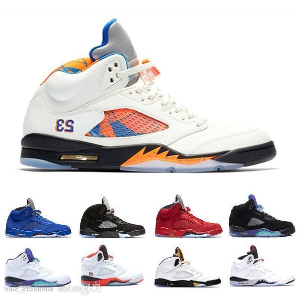 

дизайнер 5 5s og international flight огонь красные мужские баскетбольные кроссовки белый виноград oreo blue suede space jam спортивные кеды