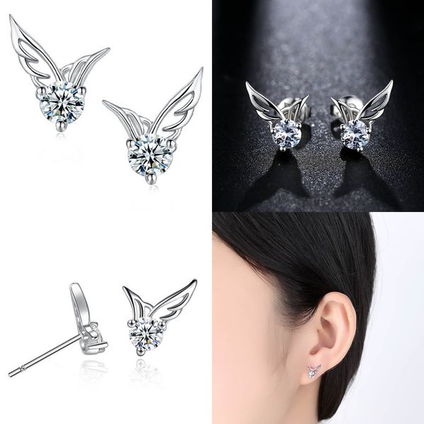 

of ear nail concise ornaments earring girl student gift luxury designer jewelry women earrings gold earrings heart earrings crystal, Silver