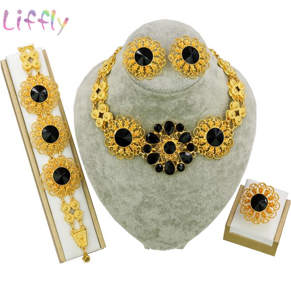 

fashion jewelry sets dubai gold jewelry sets for women african necklace earrings ring bracelet bridesmaid, Silver