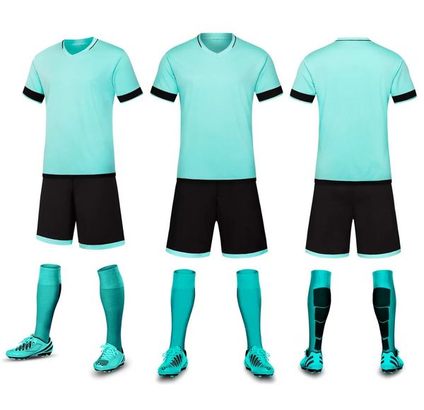 

wholesale customized men football uniforms mens kits sports clothes tracksuits discount boy football sets with shorts b16-2, Black;red