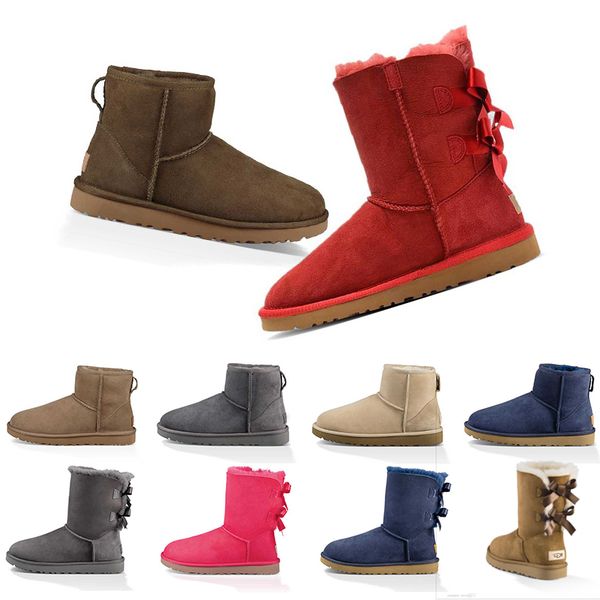 

discount designer women boots Australia snow winter classic ankle kneel half long boot black grey chestnut navy pink red girl shoes 36-41