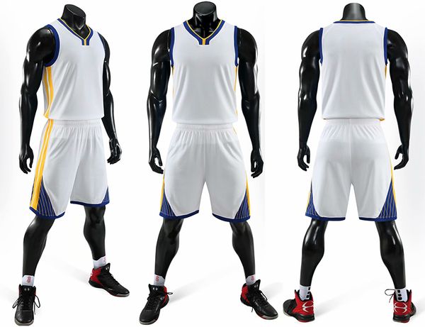 

men blank double-sided basketball team uniforms kits sports clothes tracksuits personality customized basketball sets with shorts a11-2, Blue;black
