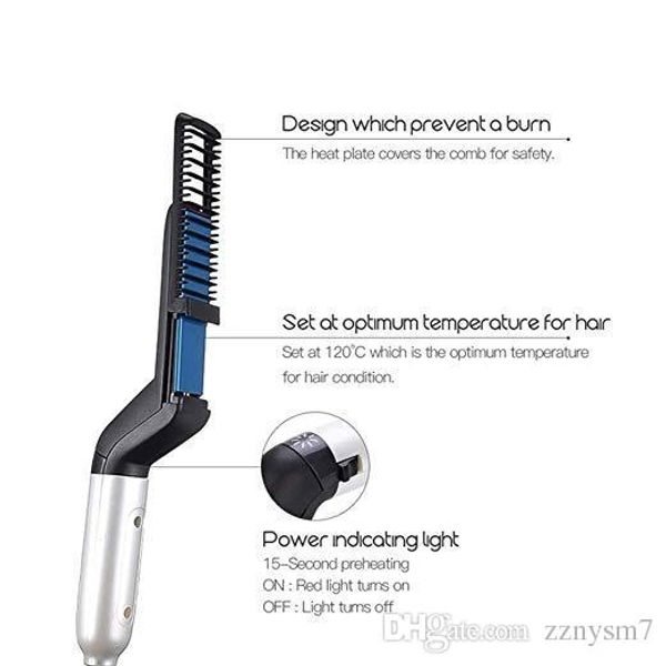 

hair comb curling iron straightener curler men hair styling combs barber hairdressing curling straight hair brush w004
