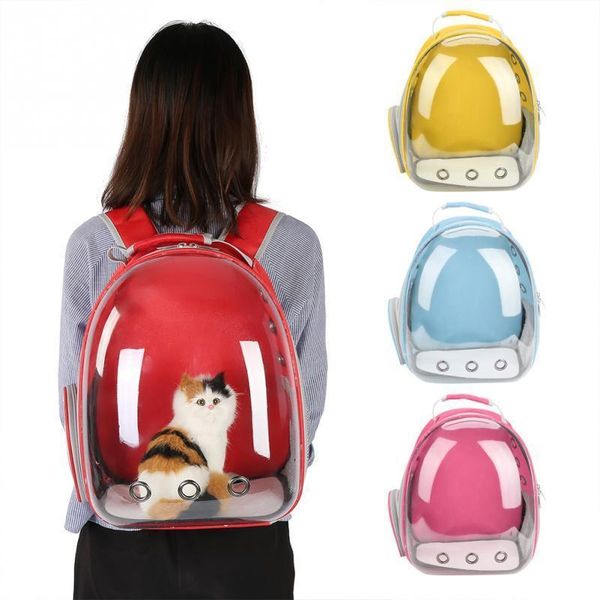 

portable cat bag pet cat carrier bag transparent capsule breathable travel parrot cat dog bird backpack kitten carrying cages