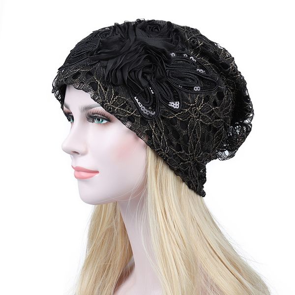 

new cap women autumn winter beanies woman hat five color lace floral skullies outdoor sport hats for womens hollow gorros bonnet, Blue;gray