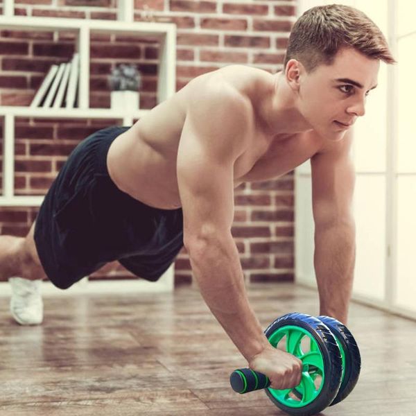 

double wheel abdominal wheel rollers muscle exercise equipment for home gym body building fitness