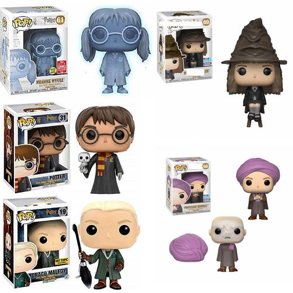 

funko pop anime harri potter severus snape, luna, dobby, ron weasley professor movie action figure collection kids toy