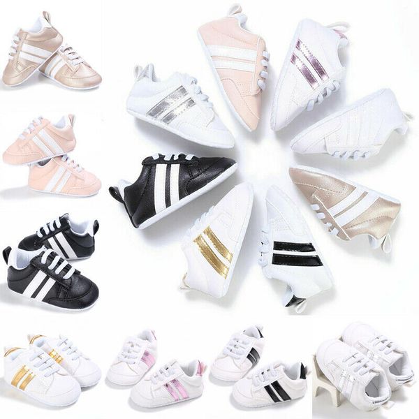 

2020 новые мокасины малышей мальчики девочки кроссовки обувь для новорожденных детские кроватки спорт повседневный infant мягкой подошвой 0, Black