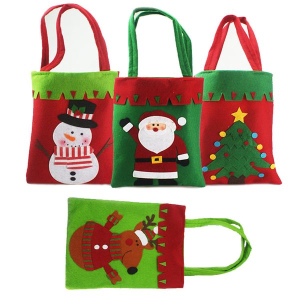 

2020 christmas candy bags kids gifts exquisite xmas party decor for home new year present packet santa claus 25x20cm 4 styles