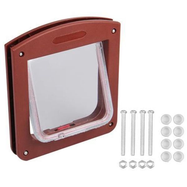 

new dugrable plastic 4 way cat dog small waterproof pet locking door flap ing