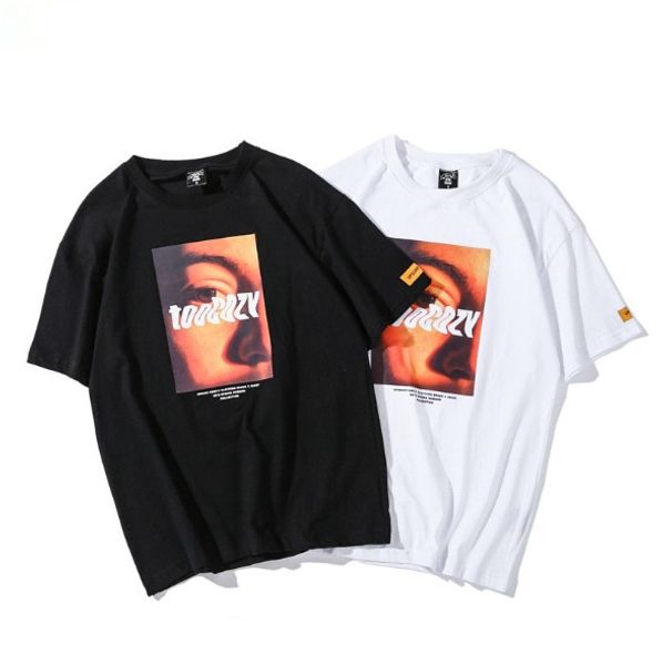 

mens summer tshirt street wear new hip hop style male short sleeve round neck couple tshirt black and white, White;black