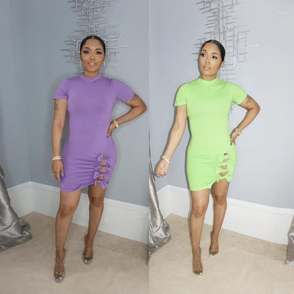 

casual hollow out bow dresses solid color temperament womens shirt middle collar short sleeve fashion clothing, Black;gray