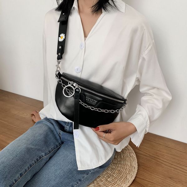 

waist bags fashion women's belt bag little daisy pu leather chain sum per band fanny pack bananka satchel belly