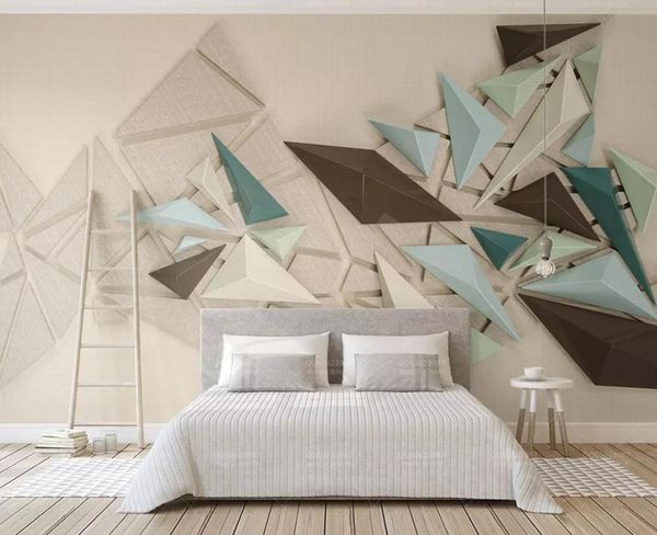 

self-adhesive] 3d triangle 17466 wall paper mural wall print decal murals
