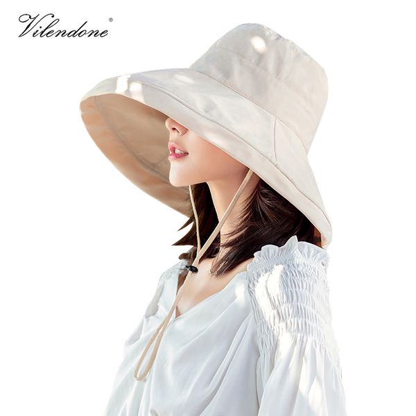 

wide brim large bucket hats women summer fishing hat outdoor man-made fur fisherman caps charm girl wind rope cappello o5pm006, Blue;gray