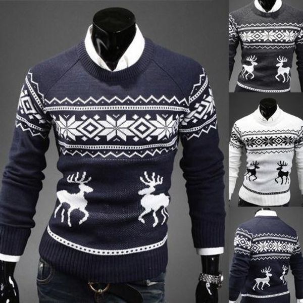 

оптово-mens vintage новизна перемычка печати свитер рождество rudolph winter fairisle пальто, White;black