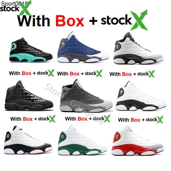 

new version 13 island green 13s cny flint cap and gown lakers he got game 13 with box jordon basketball shoes bred wholesale sneakers, Black