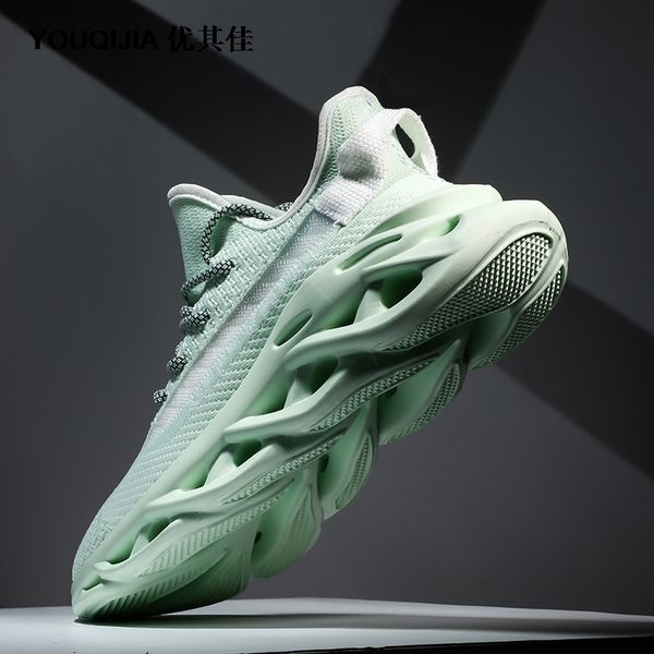 

rommedal men lightweight blade running shoes shockproof lack up breathable male sneakers height increase walking gym shoes man, Black