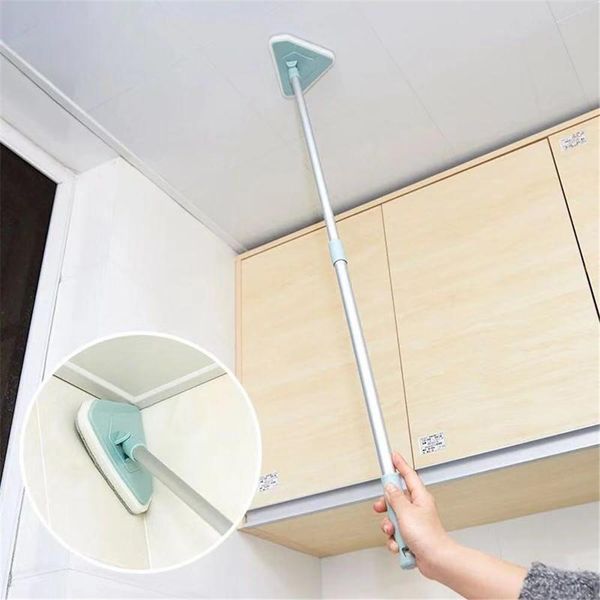 

home glass cleaning tool telescopic rod window cleaner rod rotating head sponge + cleaning cloth bathroom cleaning brush y200320