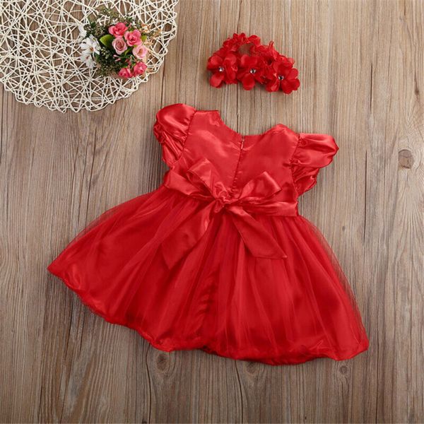 

2pcs newborn infant baby girl wedding party princess tutu dress+headband clothes