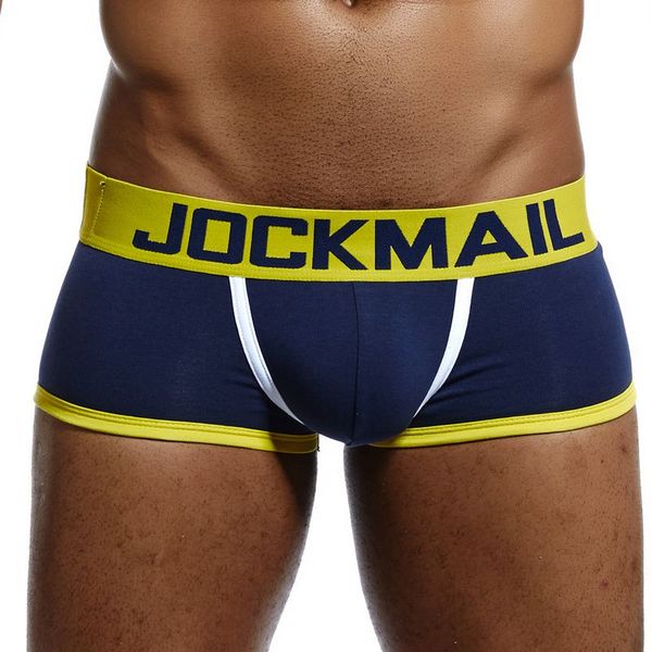 

jockmail men's underwear, pure cotton, seamless and soft, hollow buttocks, boxer briefs, gay party, toy passion boxer briefs, Black;white
