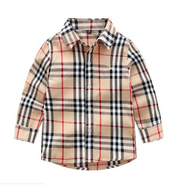 

spring autumn boys shirt casual turn-down collar full sleeve plaid children's shirts cotton kids baby clothing for 3-7 years, White;black