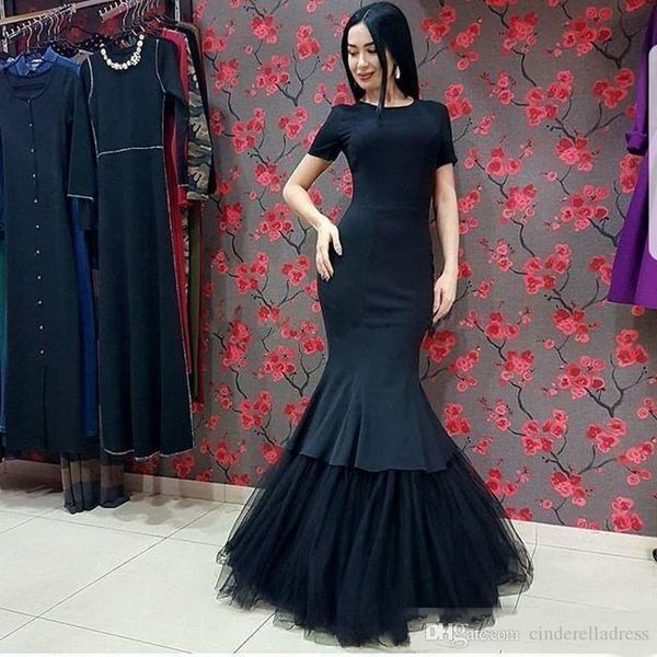 

винтаж тонкий черный русалка вечерние платья простые african jewel с коротким рукавом партии платья выпускного вечера носить с тюль юбка ves, Black;red