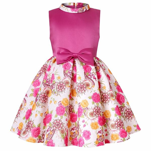 

baby girls dress elegant blooming rose flower garden cotton 2019 christmas halloween princess wedding party costume kids dresses y200317, Red;yellow