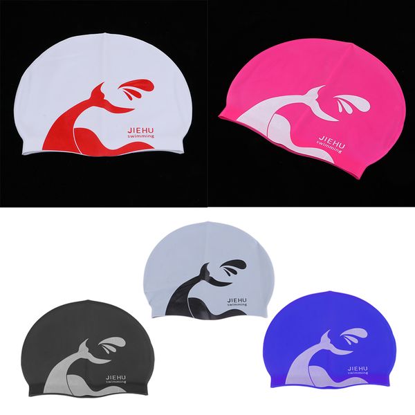 

5 pieces swim caps waterproof premium silicone no-slip swimming hat