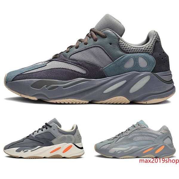

new 700 kanye west running shoes teal blue magnet inertia vanta utility black hospital blue men women sneaker shoes size 36-46
