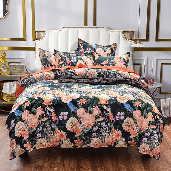 Floral Bedding Set King Size Elegant Fashionable Colorful Duvet
