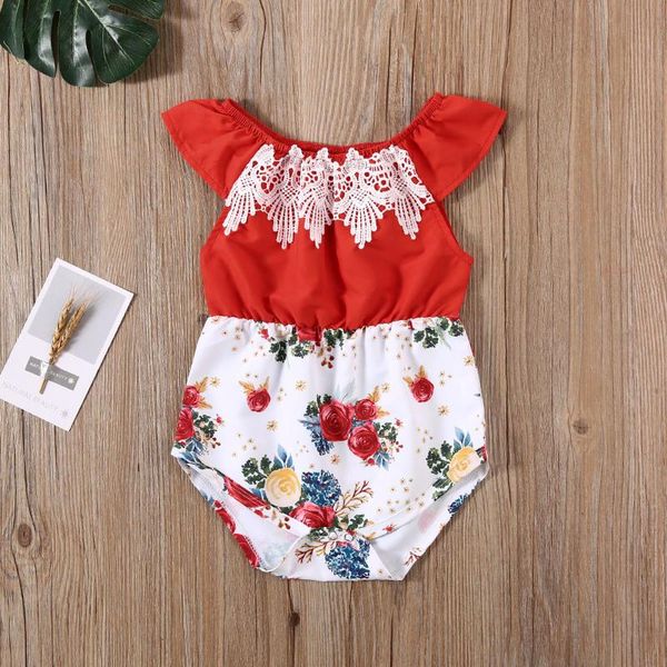 

goocheer fashion 2020 summer newborn infant baby girl romper floral bodysuit jumpsuit playsuit sunsuit, Blue