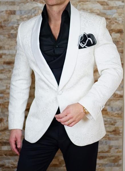 

fashionable white groom tuxedos,handsome slim fit men wedding groomsmen business party prom suits (jacket+pants+tie) w:860, Black;gray