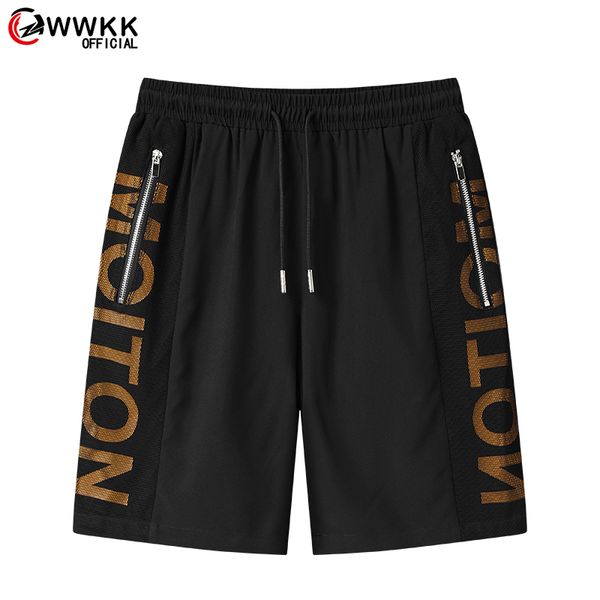 

men's shorts 2021 printing men summer sportswear casual boardshorts man zipper pocket breathable mens short trousers fashion, White;black