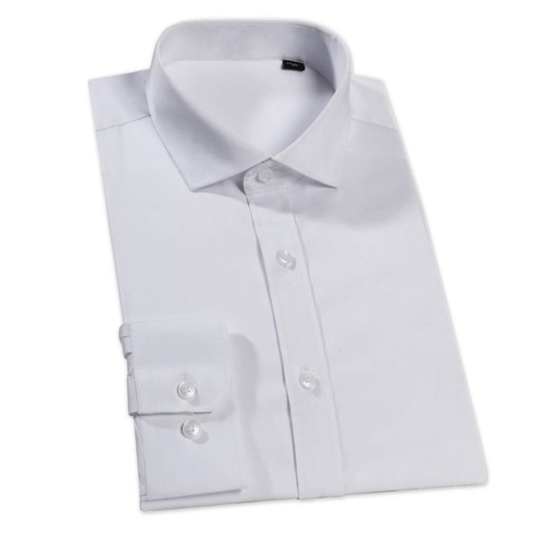 

2019 spring men's windsor collar solid color business shirt tie tie bow large size s-6xl dress shirt, White;black