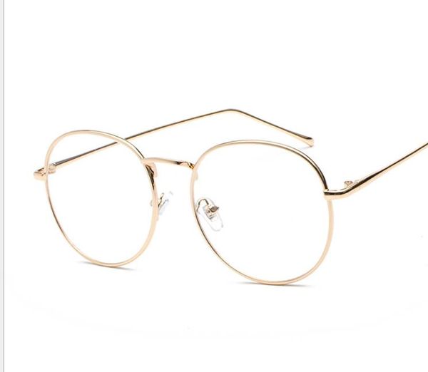 

корейский литературный ретро плоский зеркало женский круглый металлический каркас очки универсальный студент очки мужской, White;black