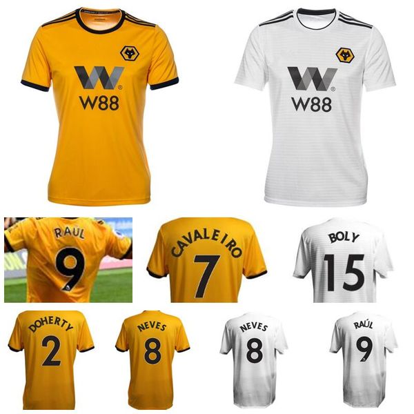 

18 19 wolverhampton wanderer occer 9 raul jimenez jer ey 8 ruben neve 7 ivan cavaleiro 2 matt doherty rui patricio football hirt kit