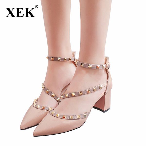 2019 Women Pumps Fashion New Design Rivets Women Sandals Women Pumps Fashion Design Rivets Sandals Comfortable Square