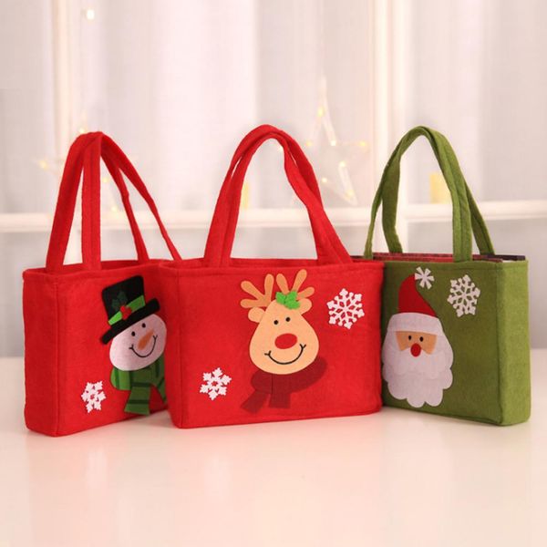 

lanlan christmas series pattern candy bag handbag container for xmas home party decoration kids gift bag-25