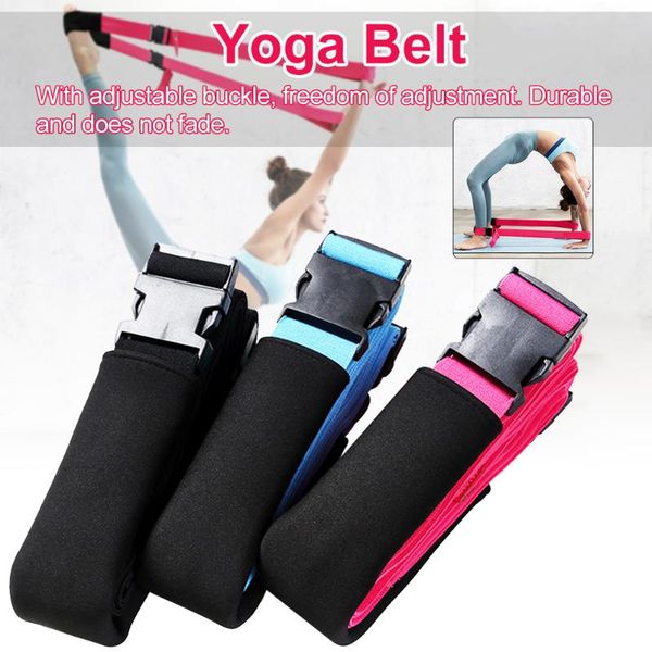 

press brace training yoga belt splits leg fitness adjustable length with buckle elastic fabric resistance band sports #734